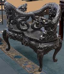 rare signed antique japanese hand carved masterpiece tete a tete chair goth home decor gothic home decor gothic furniture