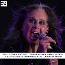 Officials have determined what killed Ozzy Osbourne. The rock icon and  Black Sabbath founder died of a heart attack with coronary artery disease  and Parkinson's as contributing factors.