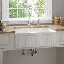 single bowl fireclay farmhouse kitchen
