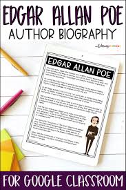 Edgar Allan Poe Biography Author Study Distance Learning Edgar Allan Poe Biography Author Studies Edgar Allan Poe