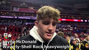 Layne McDonald's big pin helped Waverly-Shell Rock to the Class 3A state  duals title
