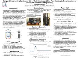 Then, both sodium hydroxide and ethyl acetate is prepared according to the given volume and molar concentration before it is transferred into the tank. Using And Implementing Continuous Stirred Tank Reactors And Plug Flow