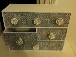 My First Ikea Moppe Hack White Paint Decoupage Paper Ceramic Rose Handles Craft Room Decoupage Paper Ikea Hackers