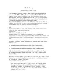 The Ham Family Descendants of William J. Ham