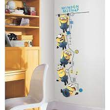 If yes then give them a surprise this spring by decorating their room in minions theme. Despicable Me Growth Chart Wall Decals Minions Mishap Stickers New Kids Decor Minion Room Decor Themed Kids Room Minions Wall