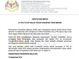 Kementerian pendidikan malaysia headquarters is in no. Kpm Nafi Tutup 21 Ipg Tahun Hadapan
