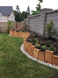 Sleeper Raised Border Backyard Garden Design Backyard Landscaping Designs Backyard