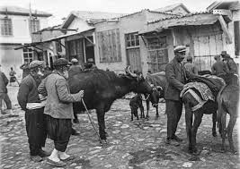 1930 Konya Hayvan Pazari Hayvan Fotograf Resim