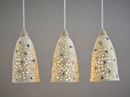 Lighting Hanging Lamp Shades Pendant Lighting 3 Ceramic Etsy In 2020 Ceramic Pendant Light Hanging Lamp Shade Ceramic Light