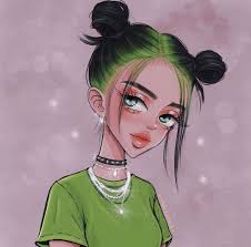 Billie Eilish Girls Cartoon Art Cartoon Cartoon Drawings