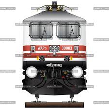 Indian Locomotive Wap 5 In White Livery And Two Red Stripes Locomotive Train Illustration Indian Railways