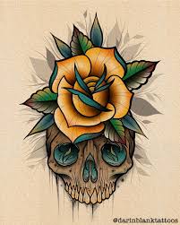 Skull And Rose Tattoo Tattoos Tattooart Tattooartist Tattooist Tattooing Tat Skull Rose Tattoos Traditional Rose Tattoos Rose Tattoo Design