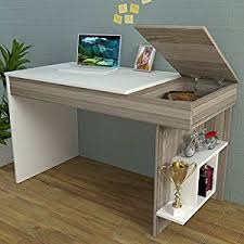 Hidden Bureau White Avola Computer Workstation Home Office Desk Writing Table With Shelf Unit Home Office Design Home Office Desks Office Table Design