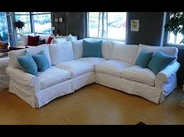 Pottery barn sale pb basic slipcovered sofa with chaise sectional. Slipcovers For Sectional Sofa Youtube