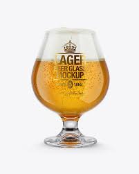 Snifter Glass With Lager Beer Mockup In Cup Bowl Mockups On Yellow Images Object Mockups Mockup Free Psd Mockup Psd Mockup