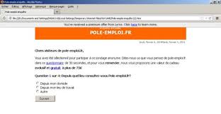 Vérifiez auprès de l'employeur que l'offre à laquelle vous avez postulé émane bien de lui. E Mails Frauduleux Incitant A Participer A Un Sondage Pole Emploi