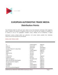 ​learn more about ​​france​ ​​​and other countries in our fr. European Automotive Trade Media Distribution Marketwire