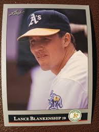 LANCE BLANKENSHIP OAKLAND ATHLETICS 1992 LEAF BASEBALL CARD #410