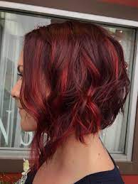 Red Balayage A Line Bob Short Hair Balayage Short Brunette Hair Short Hair Styles