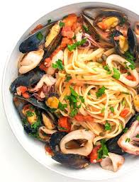 Italian Seafood Pasta With Mussels And Calamari Recipe Cook Smarts Recipe Calamari Recipes Seafood Pasta Italian Seafood Pasta