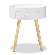Stylewell amerlin 1 drawer white wood nightstand (18 in w. Round Nightstands Bedroom Furniture The Home Depot