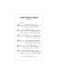 But that won't happen to us. A Matter Of Trust Sheet Music Billy Joel Lead Sheet Fake Book