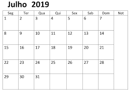 Calendario Mes De Junho De 2016 Calendario Mesa Julho 2019 Para Imprimir Calendario Para Imprimir Imprimir Sobres Calendario