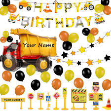 There are tons of great awesome construction birthday party ideas, including the birthday cake, decorations, and more! Balloons Construction Birthday Party Decorations For Kids Construction Theme Birthday Party Supplies Happy Birthday Banner Traffic Signs Model Birthday Decorations Kits Toys Games