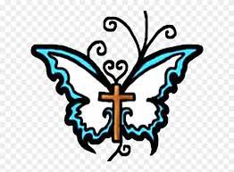 Maybe you would like to learn more about one of these? Life Recovery Butterfly Butterfly With Cross Tattoo Clipart 1951732 Pinclipart