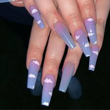 Head In The Clouds Clouds Chrome Purple Blue Ombre Acrylic Forms Pretty Acrylic Nails Fire Nails Best Acrylic Nails These are my version of the long.