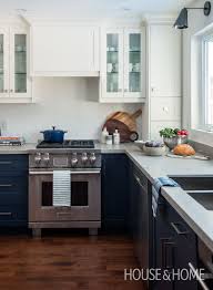 A Small Navy Blue Kitchen Makeover Budget Kitchen Remodel New Kitchen Cabinets White Kitchen Remodeling