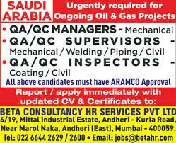 Qa Qc Jobs In Oil Gas Projects Beta Consultancy Hr Services Job Inbox Gulf Walk In Interviews