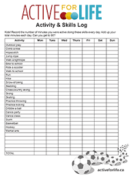 Activitylog Free Printable Chart With A Link To More Ideas For Activities Physical Activities For Kids Physical Education Activities Kids Exercise Chart