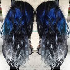 Midnight Blue Black And Blue Ombre Hair Black To Grey Ombre With Dark Blue Hints Hair Colors Hair Hair Styles Hair Color Blue