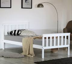 Get free shipping on qualified bed frames or buy online pick up in store today in the furniture department. Solid Wood Single Bed Frame In White Home Treats Uk