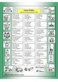 Animal Riddles 1 Animals Reading Activity For A2 Level Primary Students Animal Riddles Riddles Learn English