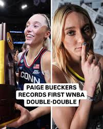 Paige Bueckers recorded her first WNBA double-double (12 PTS & 10 AST) last  night in her home state of Minnesota ❤️ #NCAAWBB x 📸 Dallas Wings