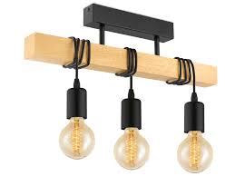 La sélection produits leroy merlin de ce vendredi au meilleur prix ! Eglo Townshend Suspension Vintage Industriel E27 3x60 W Noir Bois Hubo