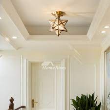 The installation of the chandelier lighting is. Star Ceiling Light Brass Glass Semi Flush Small Bathroom Outdoor