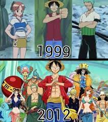 One Piece 1999 2012 Evolution Of The Strawhats One Piece Meme One Piece Comic One Piece Funny
