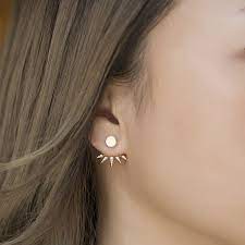 Each pair of ear jackets can easily convert basic studs into statement pieces. Gold Spike Ear Jacket Earrings Gold Ear Jackets Amyo Jewelry