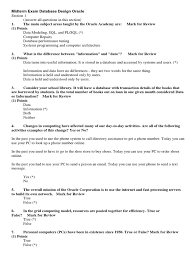 Mounika 8 october 2018 at 12:08. Midterm Exam Database Design Oracle 1 Keys Data Model Oracle Database