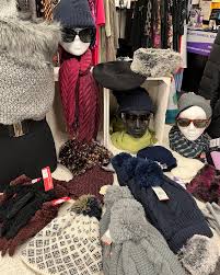 Styled wool fashion accessories with winter outfits