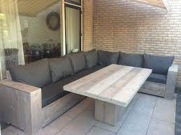lounge dining set van gebruikt steigerhout pallet tuinmeubilair tafel set tuin hoekbank