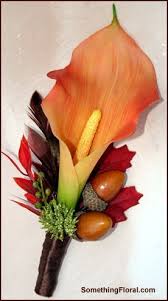 Larger bouquets can cost $180 or more. Autumn Groom S Boutonniere Created By Something Floral Something Spectacular Warren Mi With Realistic Art Calla Lily Wedding Fall Groom Wedding Bouquets