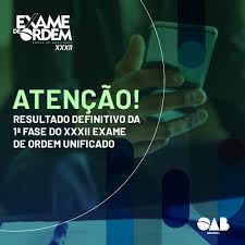 divulgado resultado definitivo da 1ª fase do xxxii exame de ordem unificado oab pe