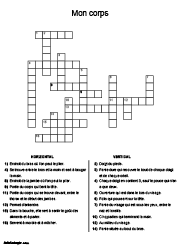 Grille De Mots Croises A Imprimer Ce2 Cm1 Theme Le Corps Humain Mots Croises A Imprimer Mots Croises Mots Croises Ce2