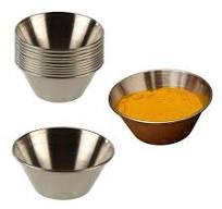 [48 Pack] 4 oz Stainless Steel Sauce Cups - Round Condiment Containers, Food Safe/Commercial Grade Safe/Portion Dipping Cups, Sauce Cups, Ramekins by ...