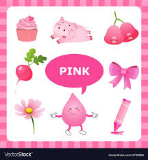 Learning Pink Color Royalty Free Vector Image Vectorstock Preschool Colors Color Worksheets For Preschool Pink Color