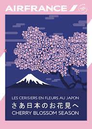 Affiche ancienne entoilée air france japon par geo. Air France Aux Petits Soins Pour Ses Clients Japonais Air France Corporate